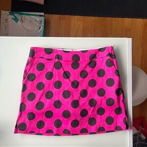 Haute Shot Golf Pink and Black Polka Dot Mini Skort